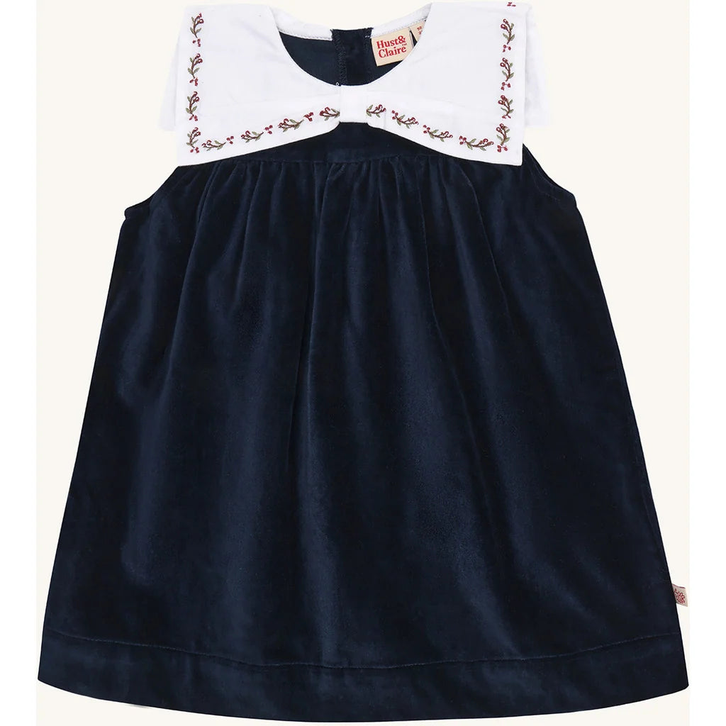 HCKATINKA COLLAR DRESS NAVY VELVET