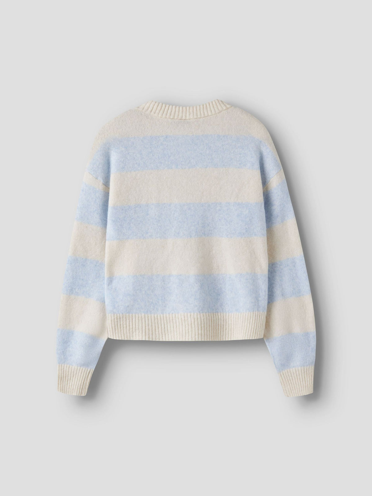 LMTD NLFBYNTHE STRIPE LS SHORT KNIT BLUE