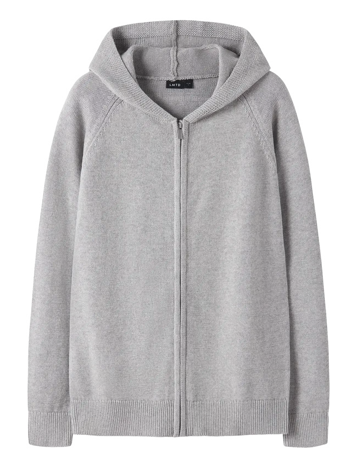 LMTD NLMNATALAN KNIT HOODIE CARDIGAN GREY