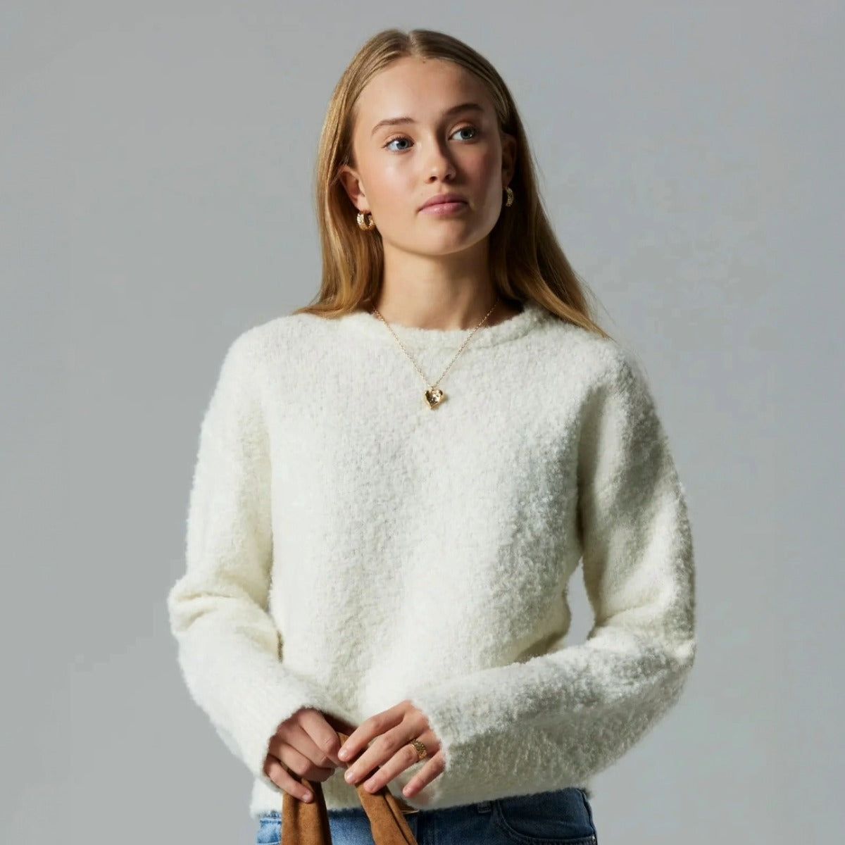 Stickad Tröja - NLFROUCLE LS SHORT KNIT