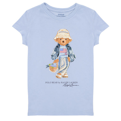 POLO SS T-SHIRT GIRLS CORE BEAR LIGHT BLUE