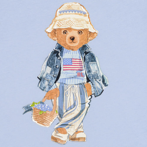 POLO SS T-SHIRT GIRLS CORE BEAR LIGHT BLUE