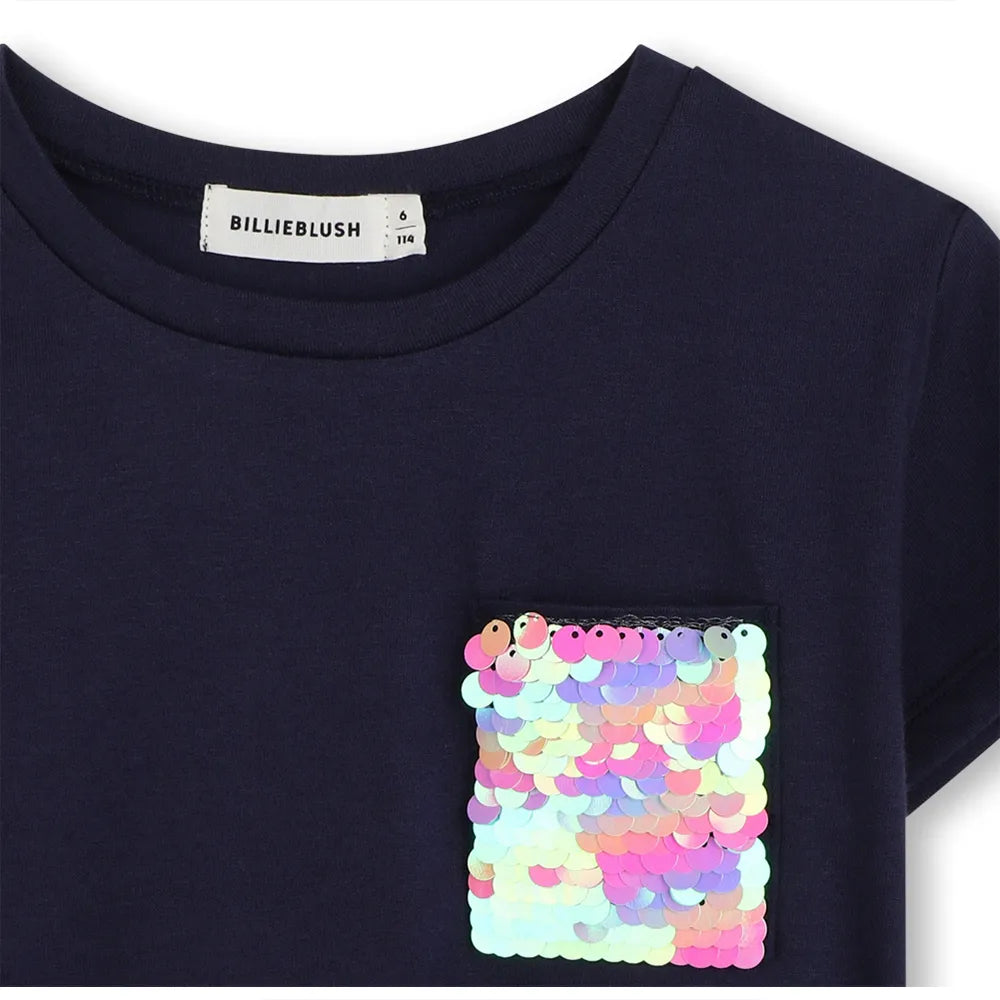 BILLIE SS T-SHIRT NAVY SEQUIN