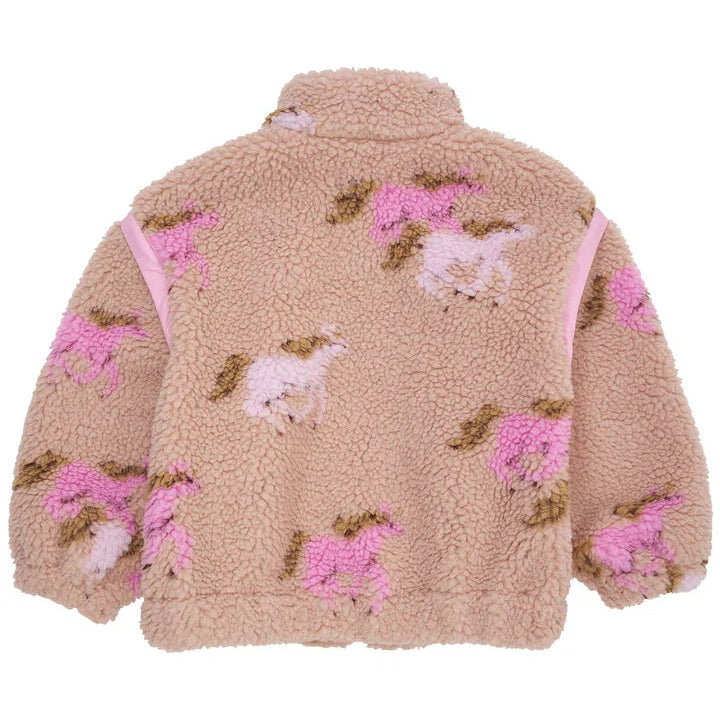 Fluffy jacket with unicorns