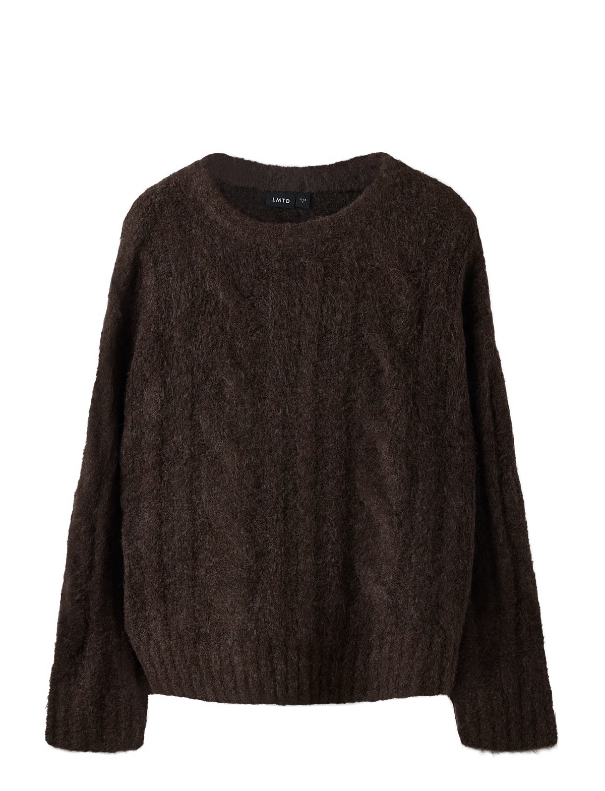 LMTD NLFKLEAVE CABLE SHORT KNIT CHOCOLATE BROWN
