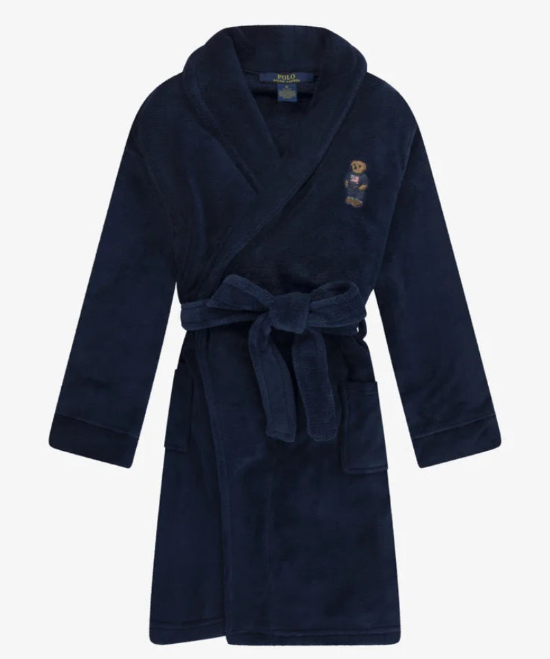 POLO BEAR PATCH TERRY ROBE NAVY