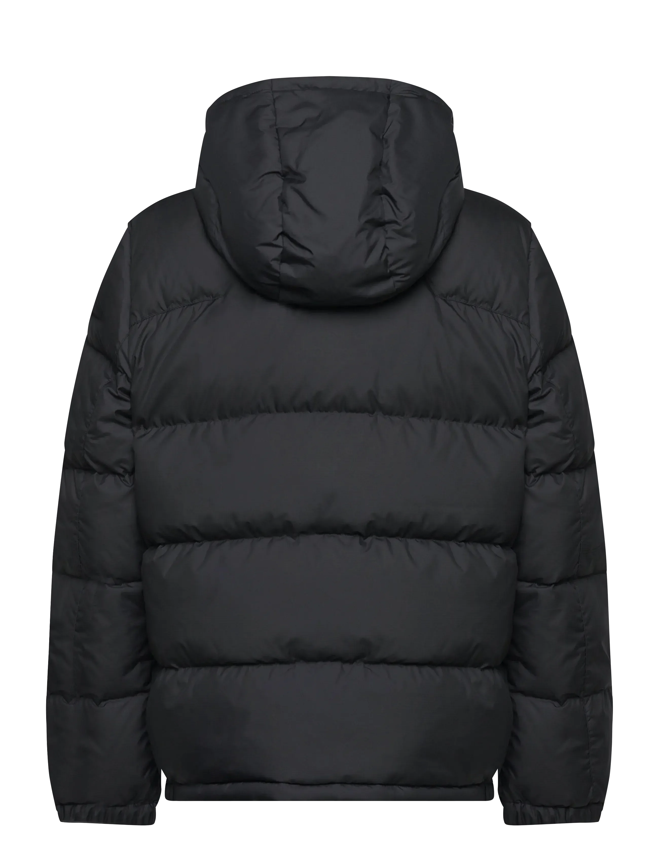 RIPSTOP DOWN HOODED JACKET BLACK