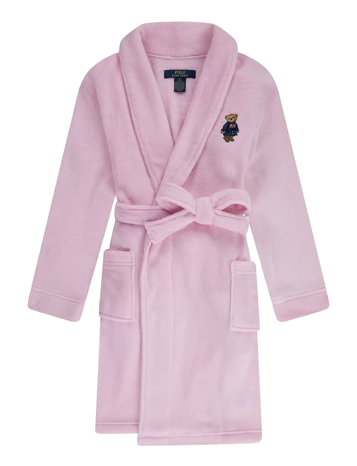 POLO BEAR PATCH TERRY ROBE PINK