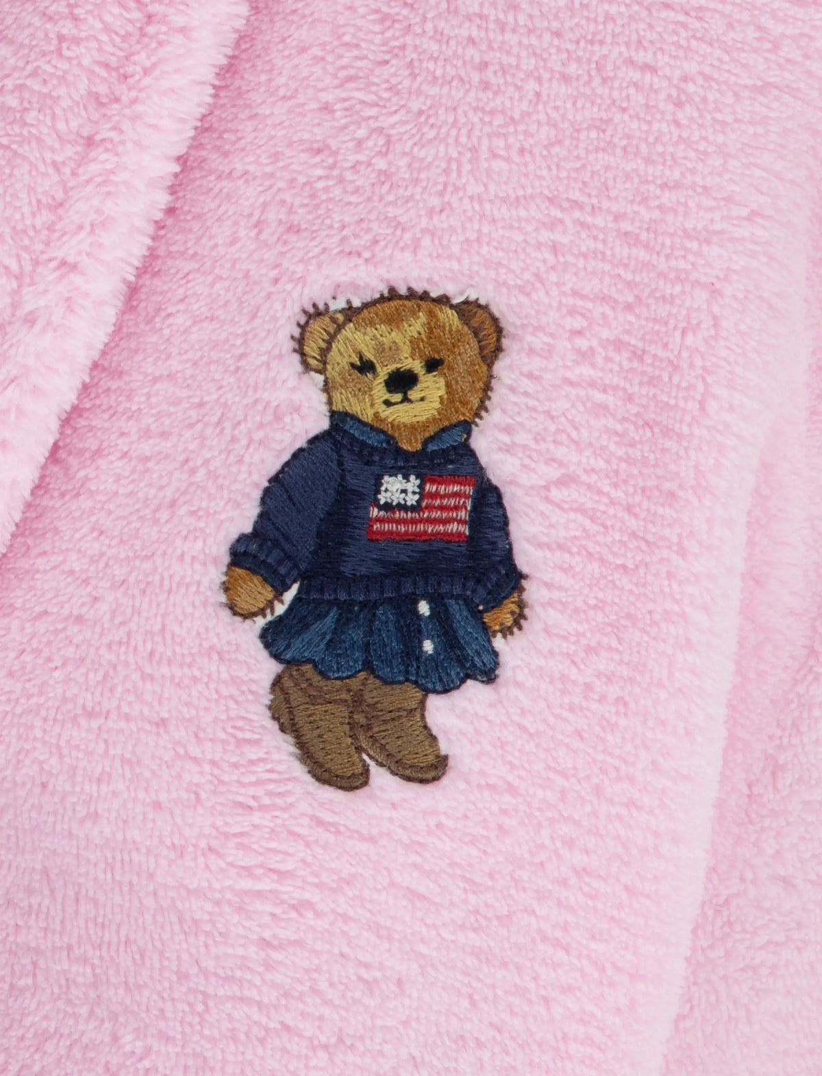 POLO BEAR PATCH TERRY ROBE PINK
