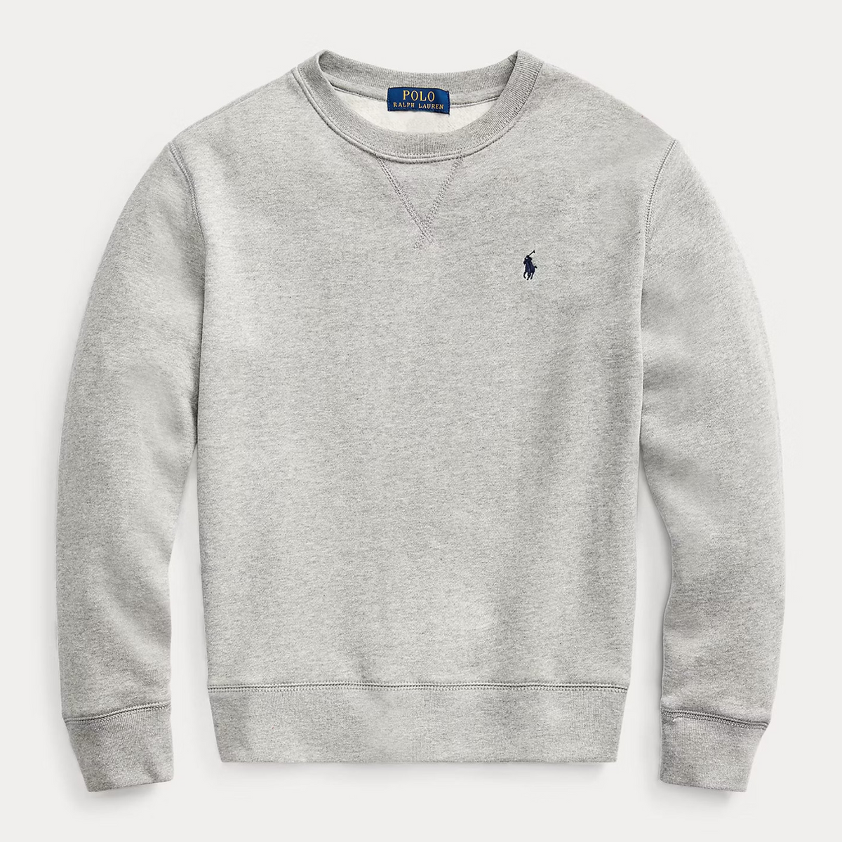 POLO FLEECE CREWNECK SWEATSHIRT GREY MELANGE