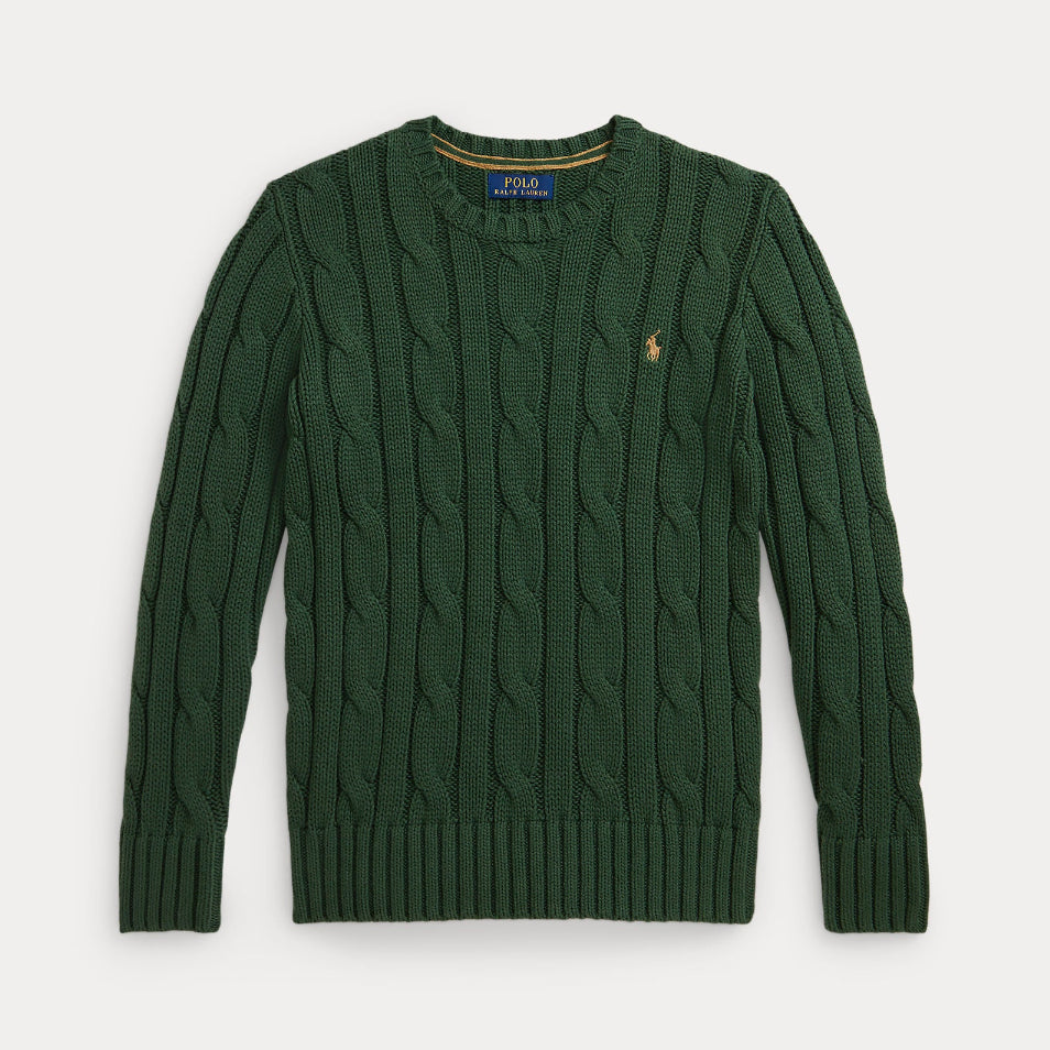 CABLE KNIT COTTON SWEATER