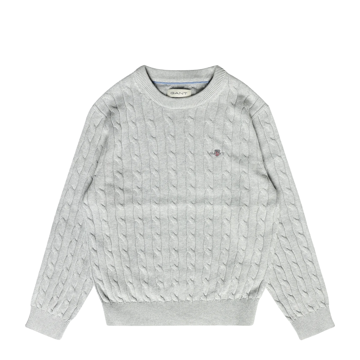GANT COTTON CABLE SHIELD CREW GREY