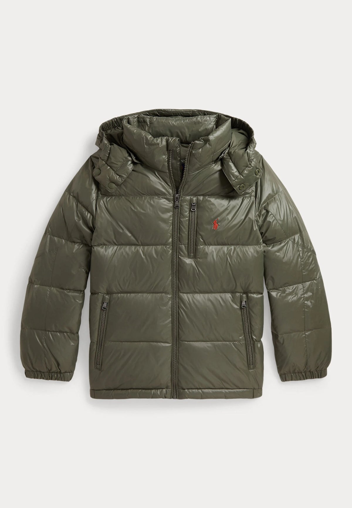 POLO THE GORHAM GLOSSED DOWN JACKET CRUISE OLIVE