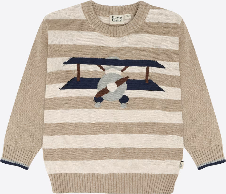 HUST&CLAIRE HCPELLE AEROPLANE SWEATSHIRT BISCUIT