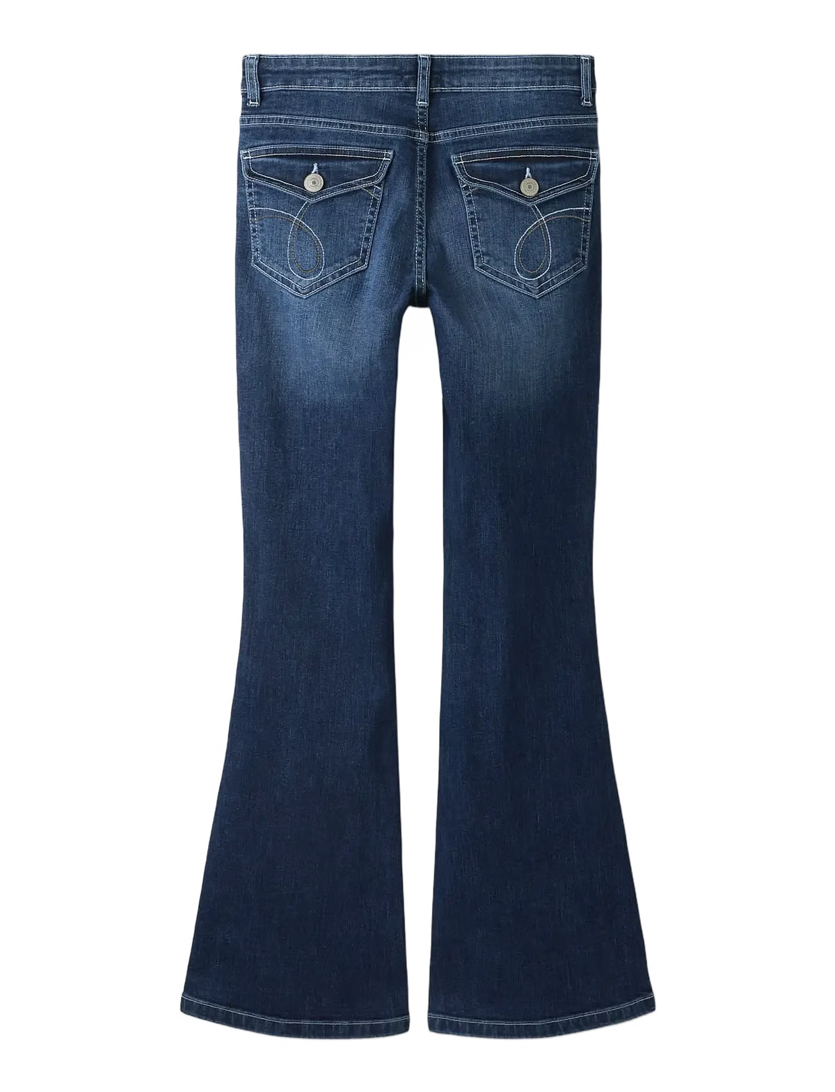 LMTD NLFBLIBLING JEANS FLAP POCKET FLARE DARK BLUE/DISTRESSED