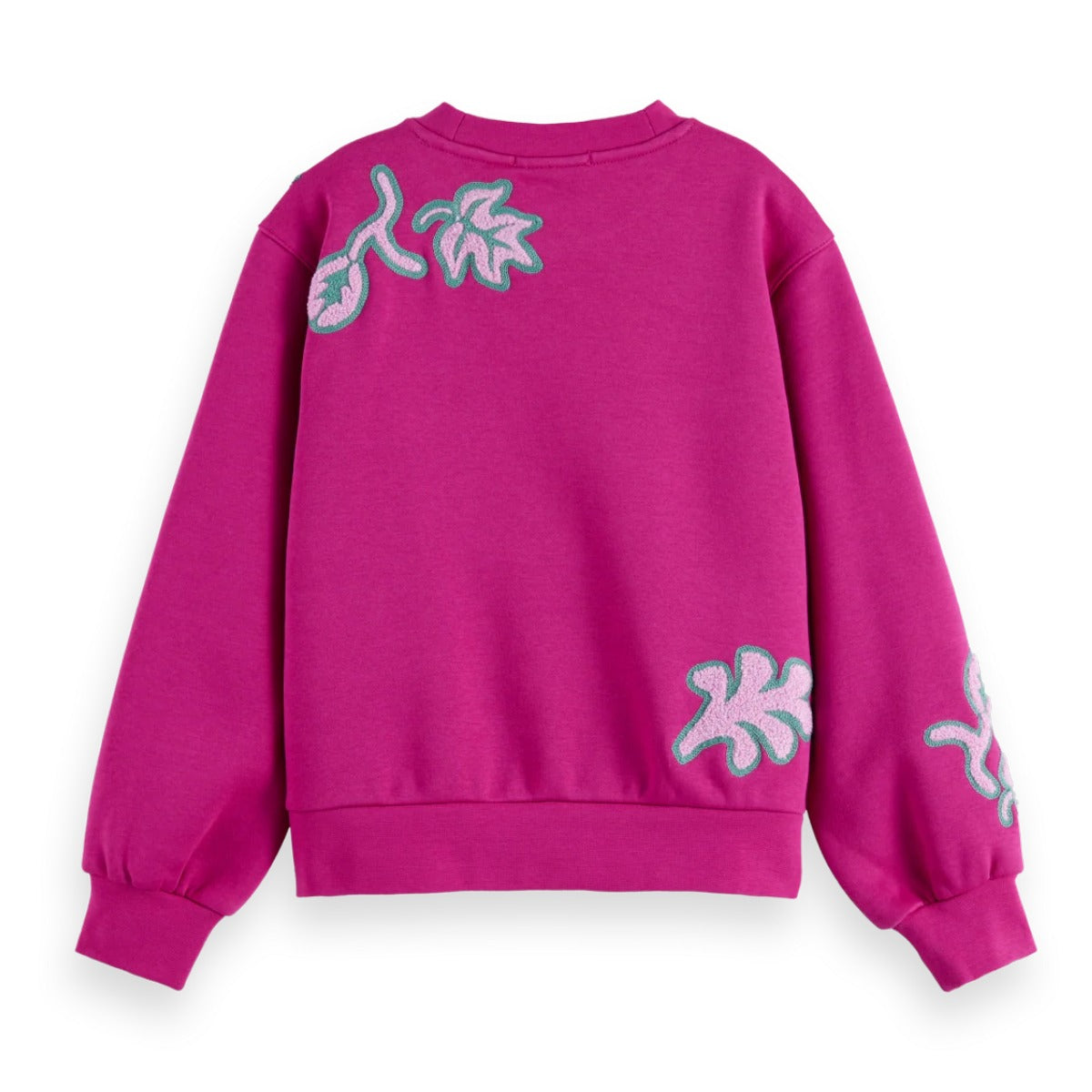RELAXED-FIT EMBROIDERED SWEATSHIRT - fuchsia