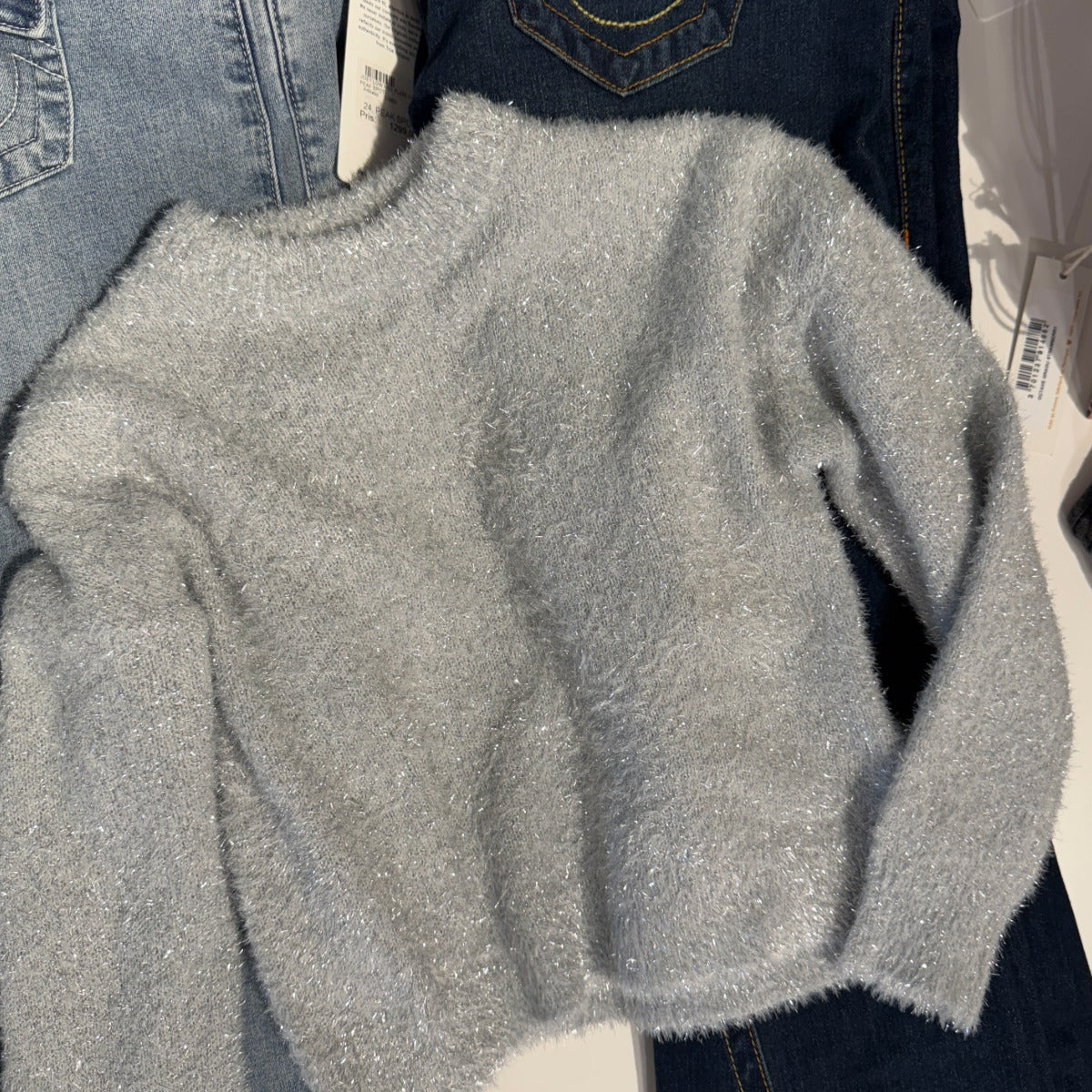 Glittrig stickad tröja - KOGPIUMO GLITTER L/S O-NECK