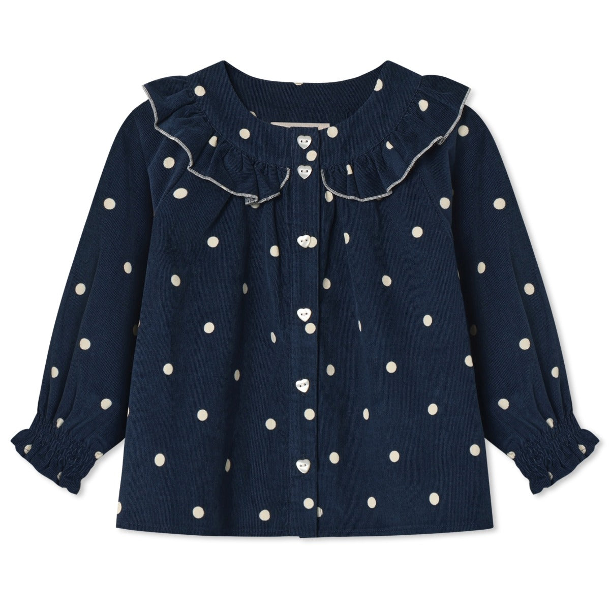DOLLY DOT BLOUSE - navy