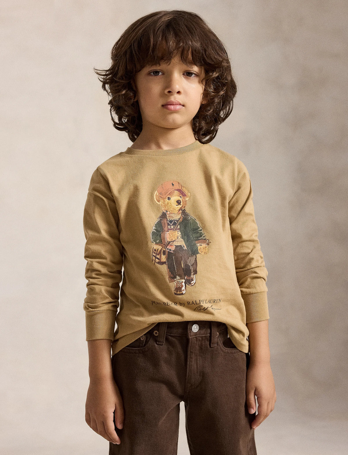 POLO BEAR LS T-SHIRT CAMEL