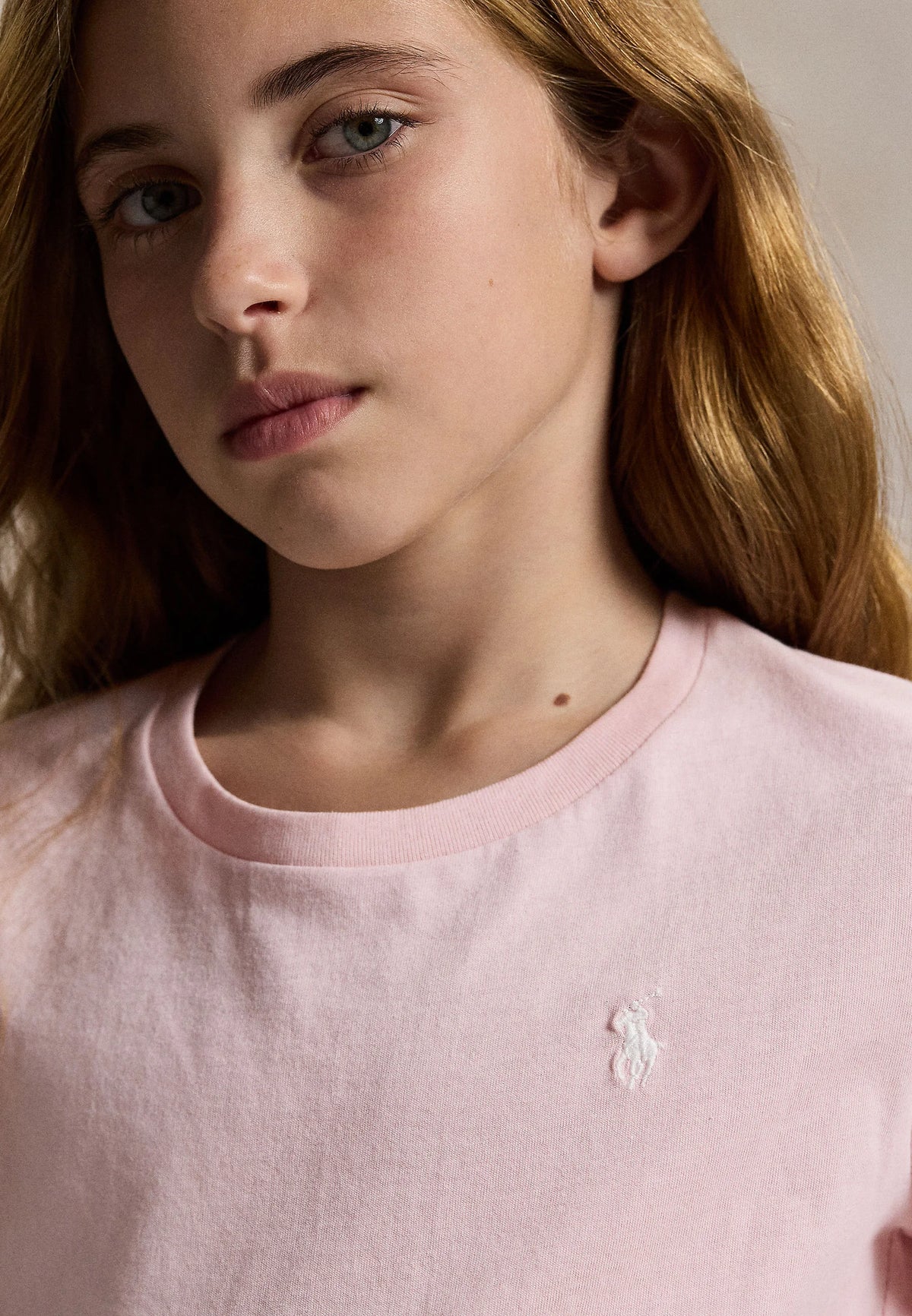 POLO COTTON CREWNECK TEE PINK