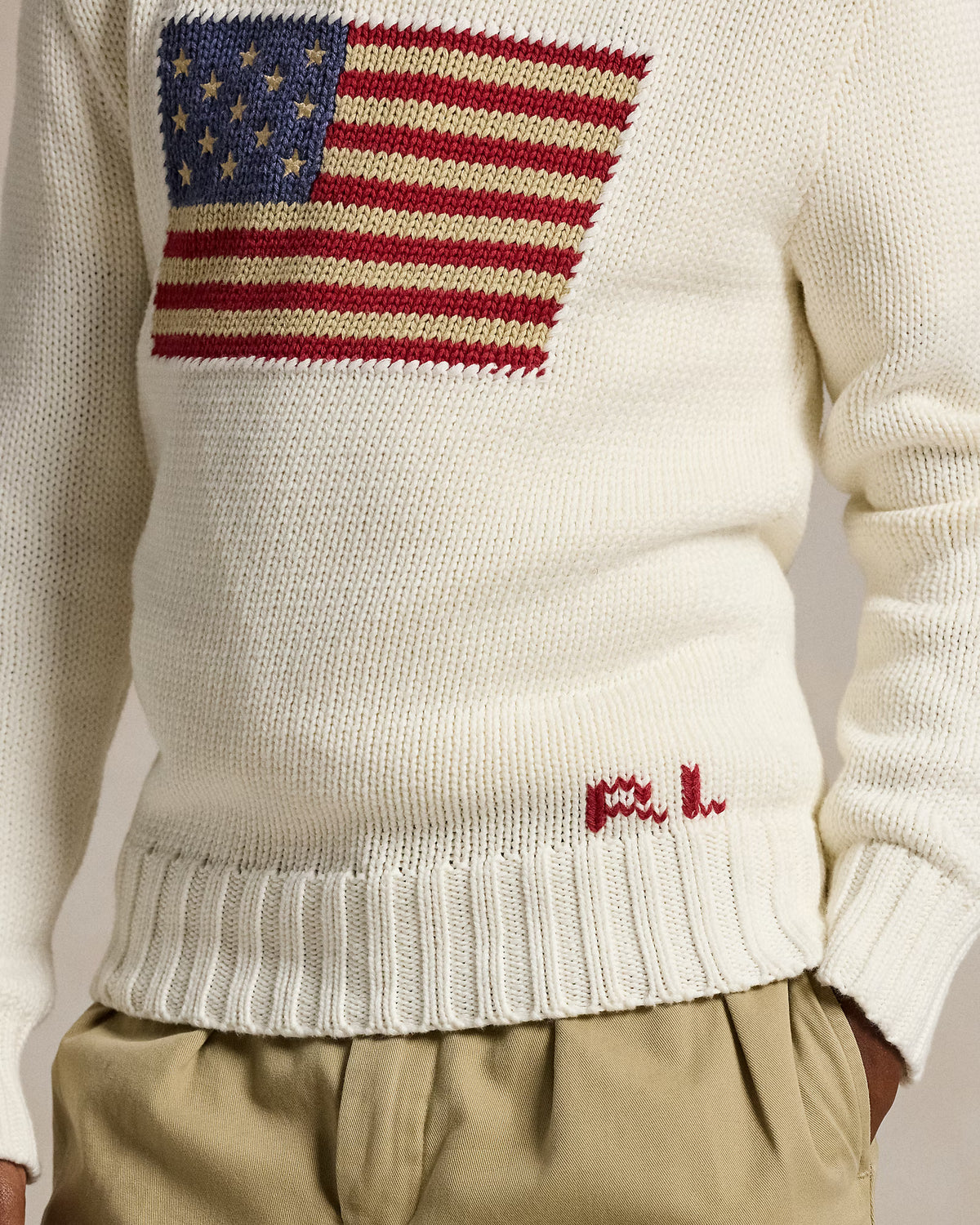 POLO THE ICONIC FLAG SWEATER WHITE
