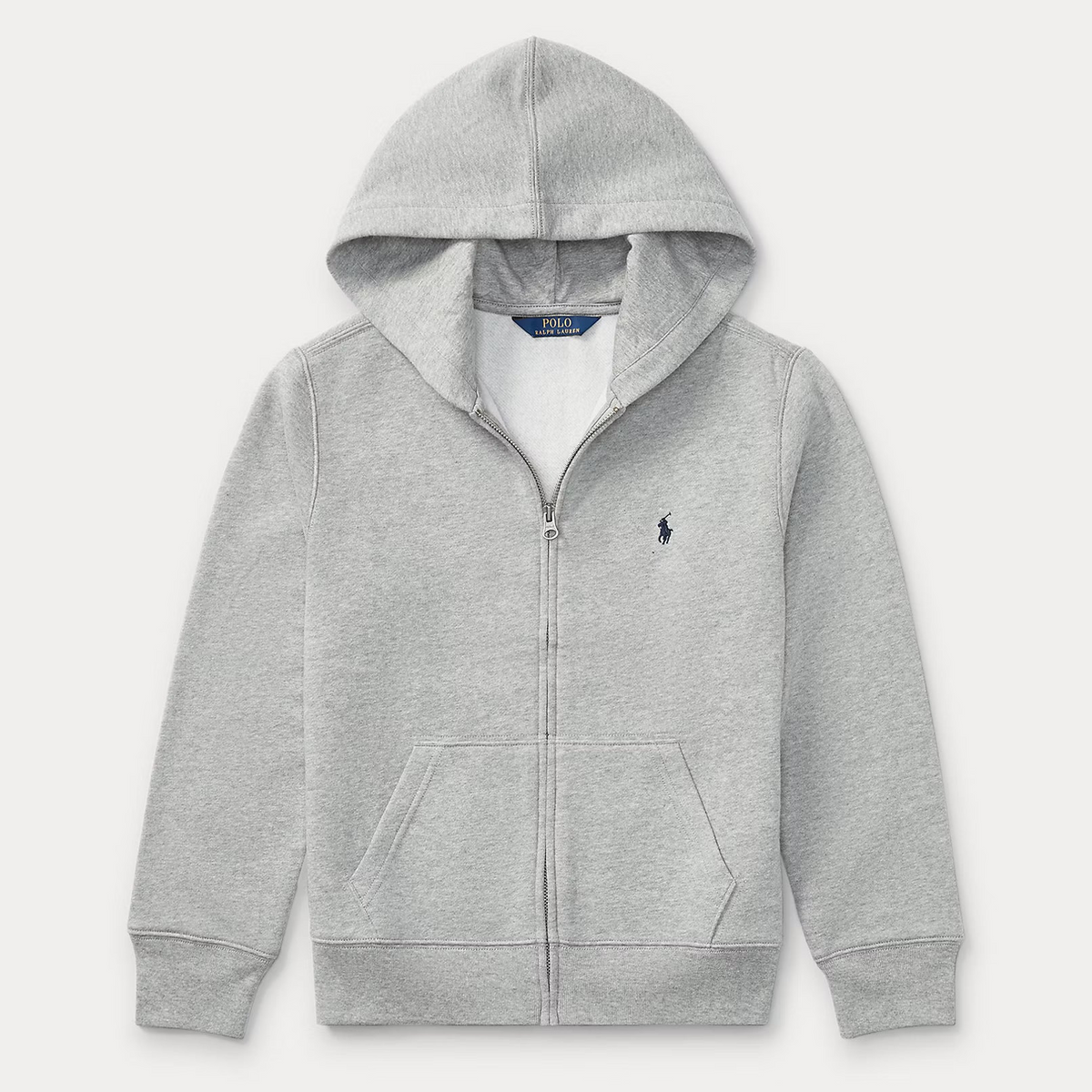 POLO FLEECE ZIP HOODIE GREY MELANGE
