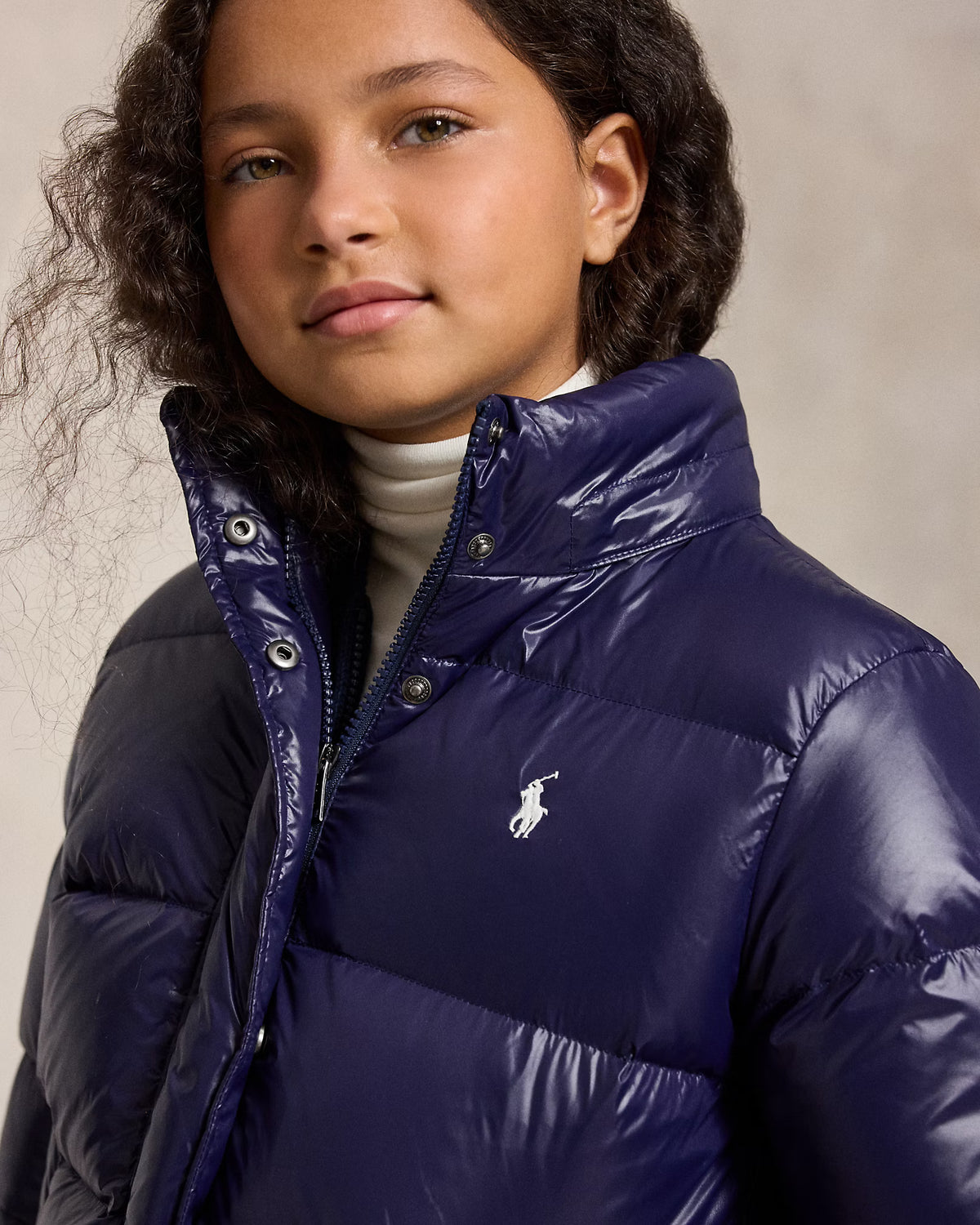 POLO GLOSSY DOWN HOODED JACKET