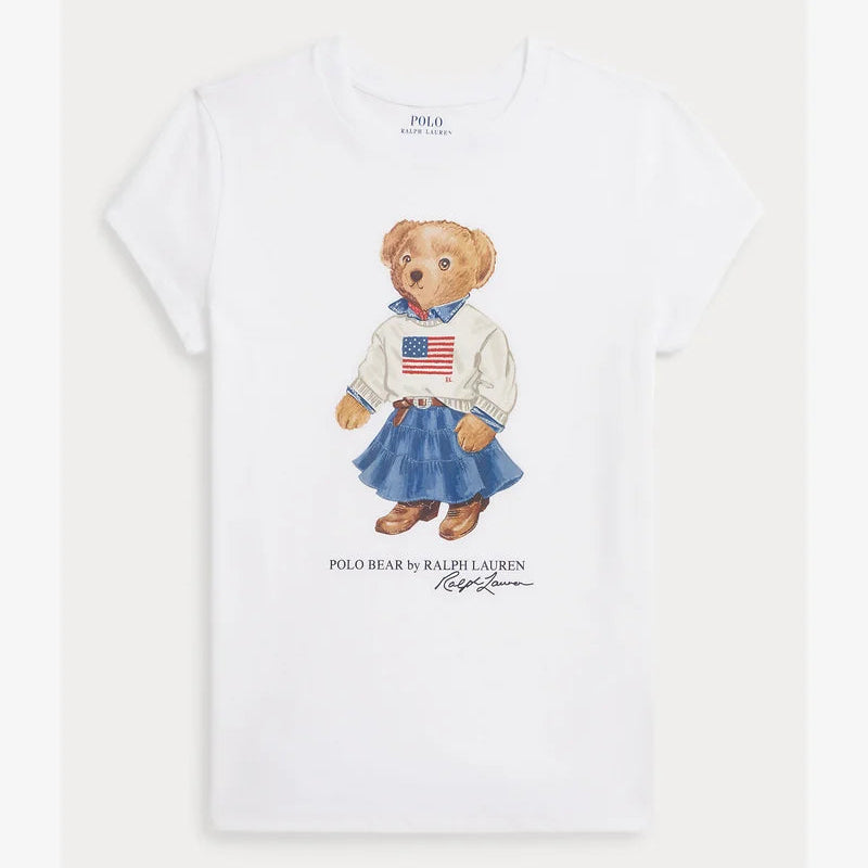 POLO SS T-SHIRT GIRLS CORE BEAR WHITE