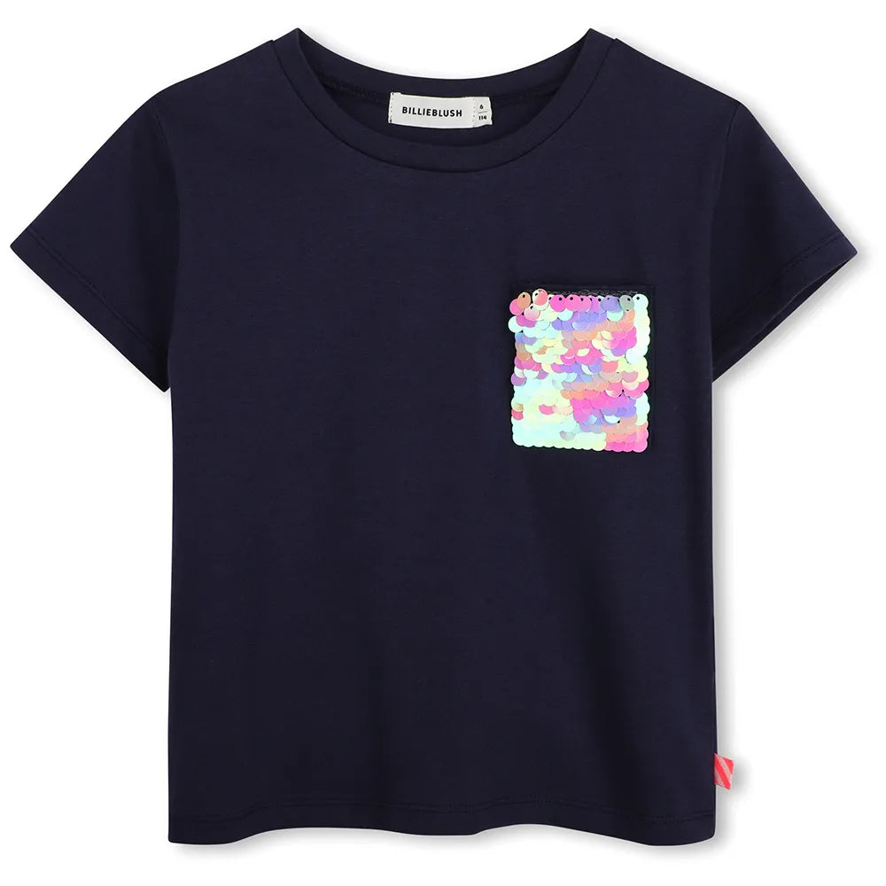 BILLIE SS T-SHIRT NAVY SEQUIN