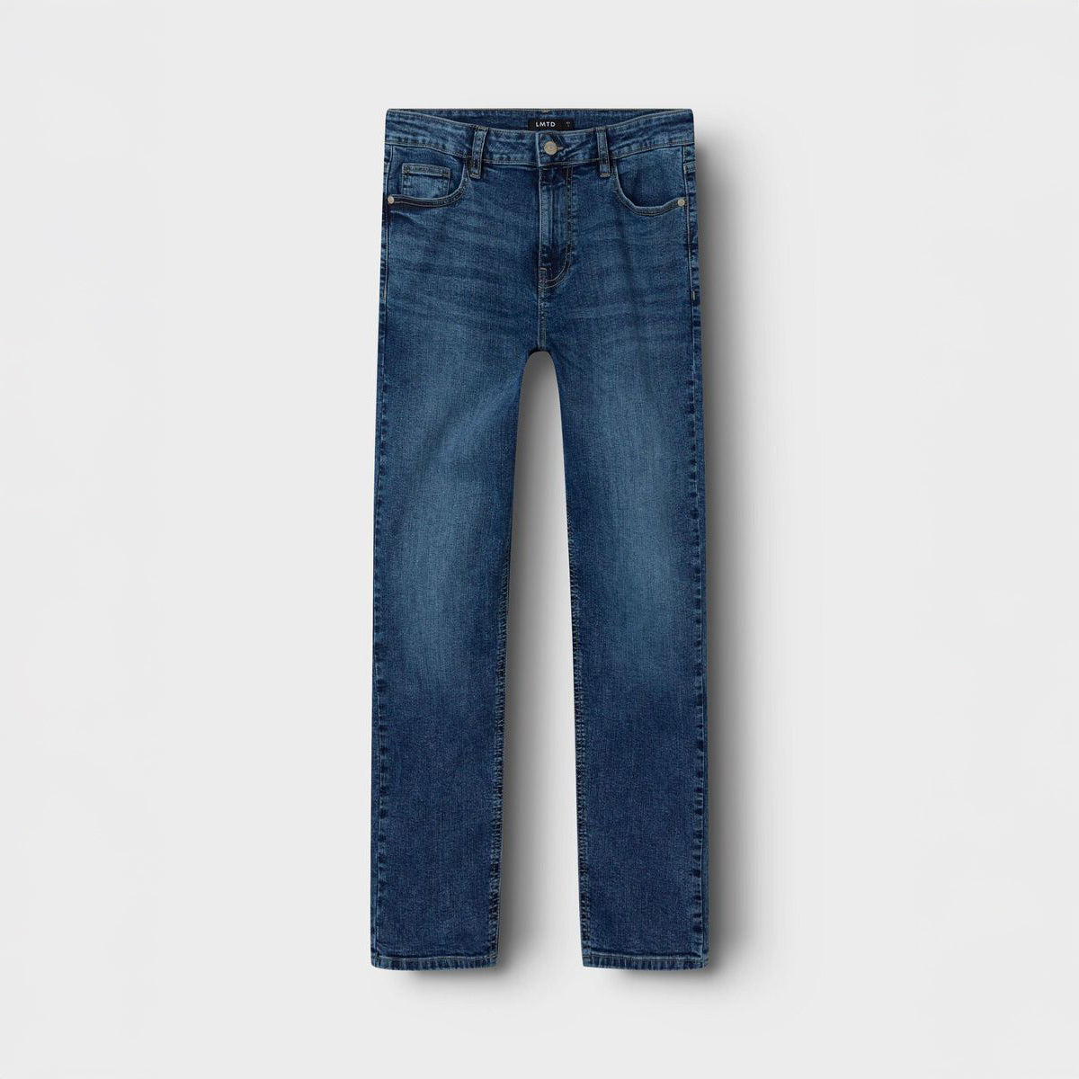 Pair of blue jeans on a white background