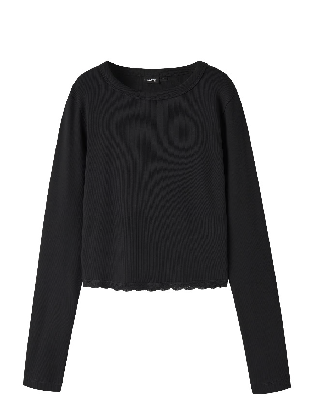 LMTD NLFNINAJA LS CROP LACE TOP BLACK