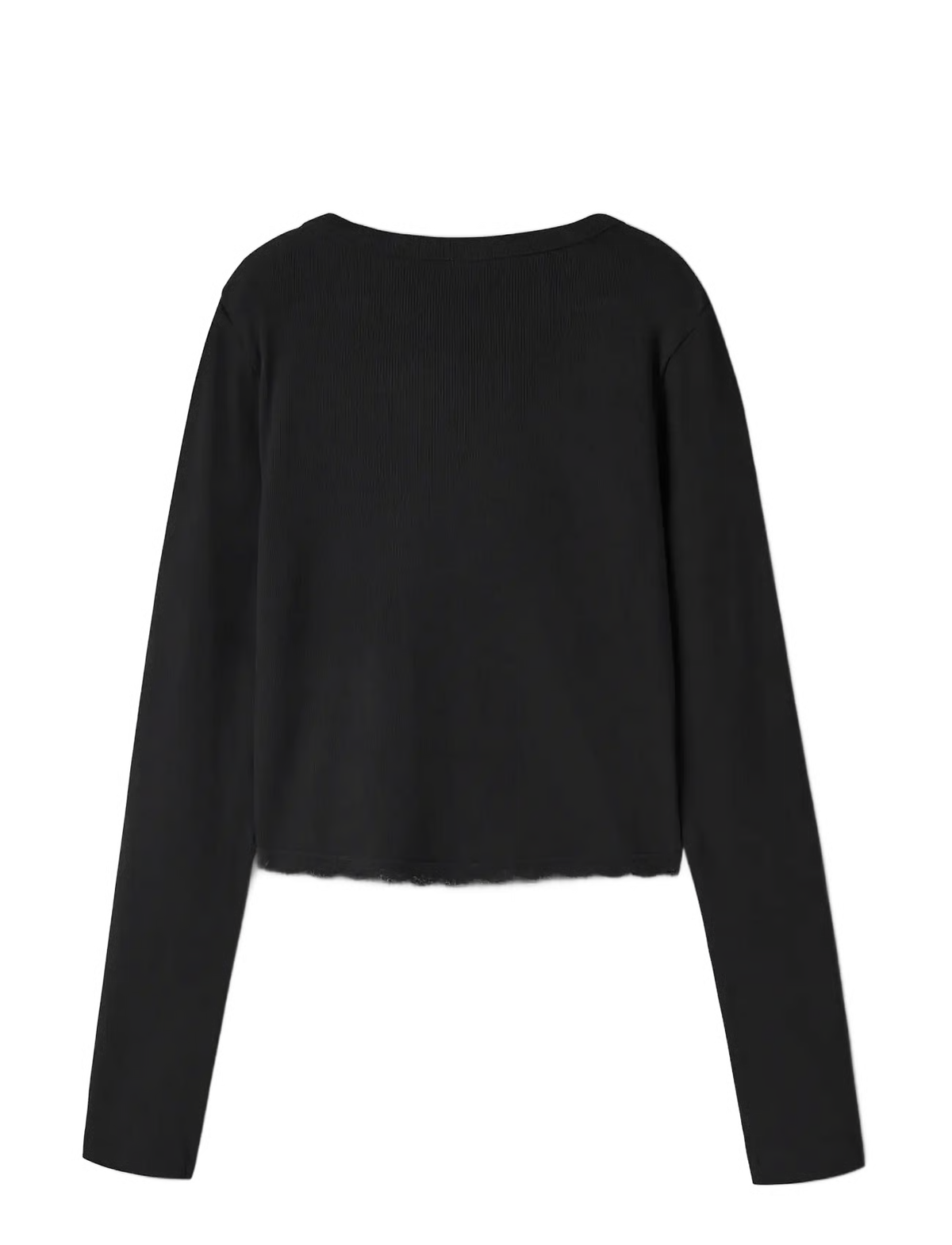 LMTD NLFNINAJA LS CROP LACE TOP BLACK