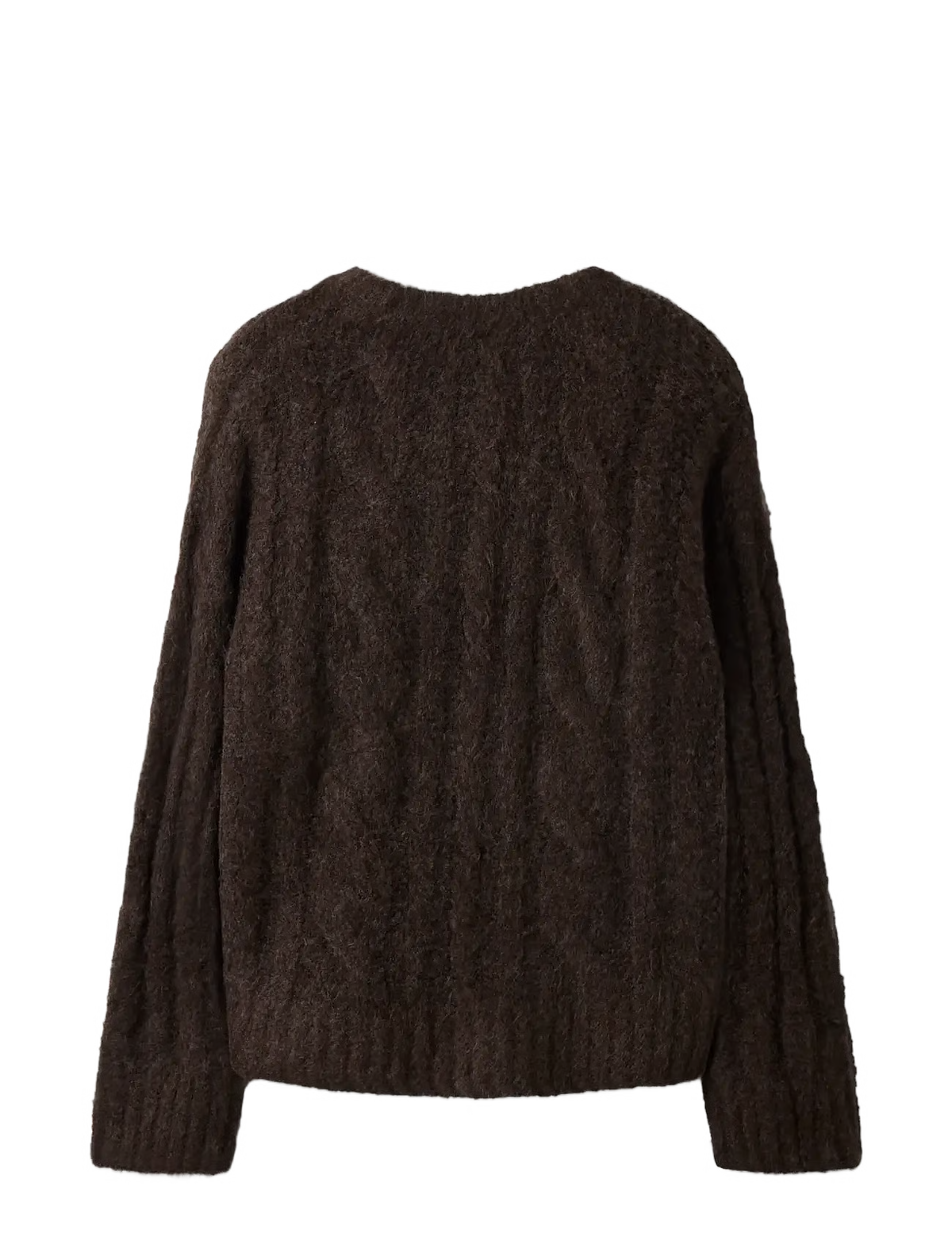 LMTD NLFKLEAVE CABLE SHORT KNIT CHOCOLATE BROWN