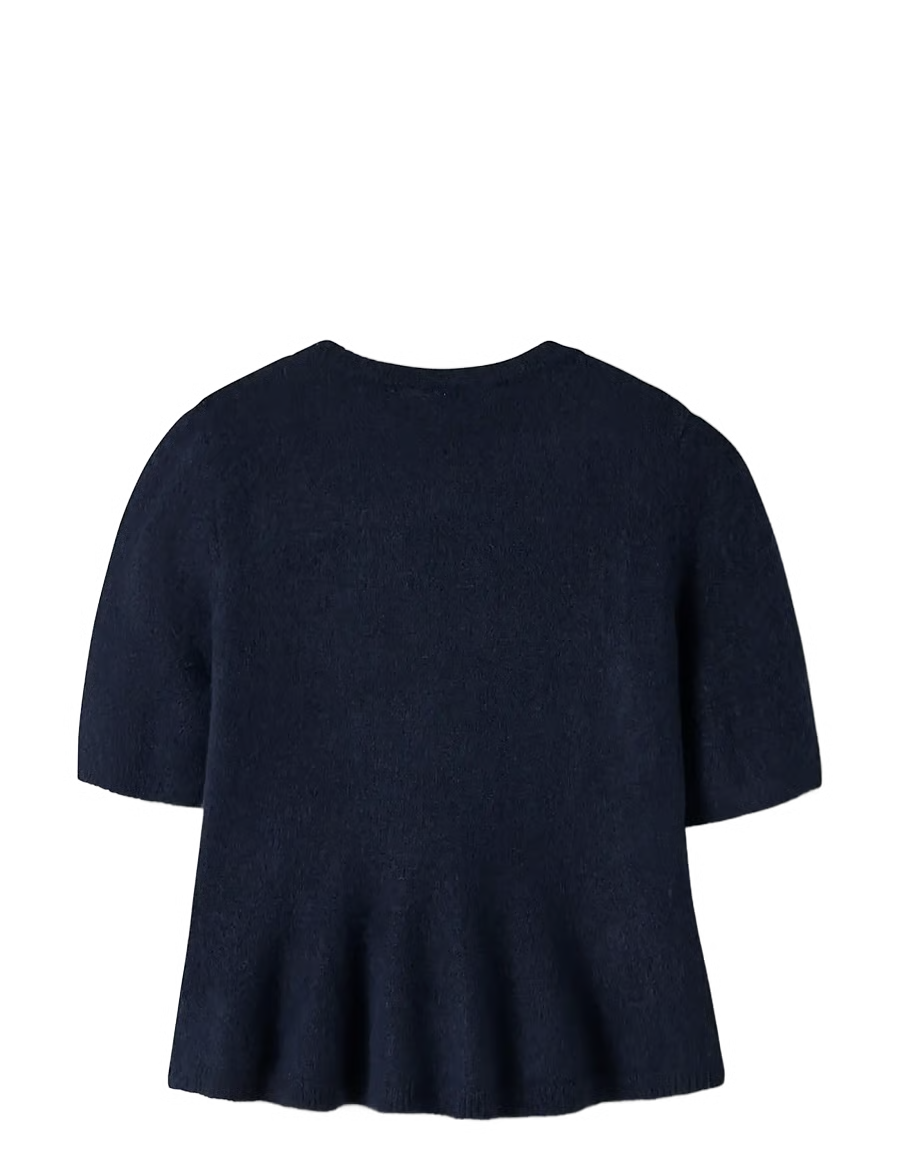 LMTD NLFLODET NAVY SHORT PEPLUM KNIT