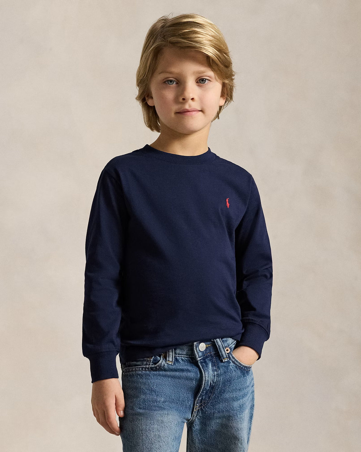 POLO LÅNGÄRMAD T-SHIRT NAVY