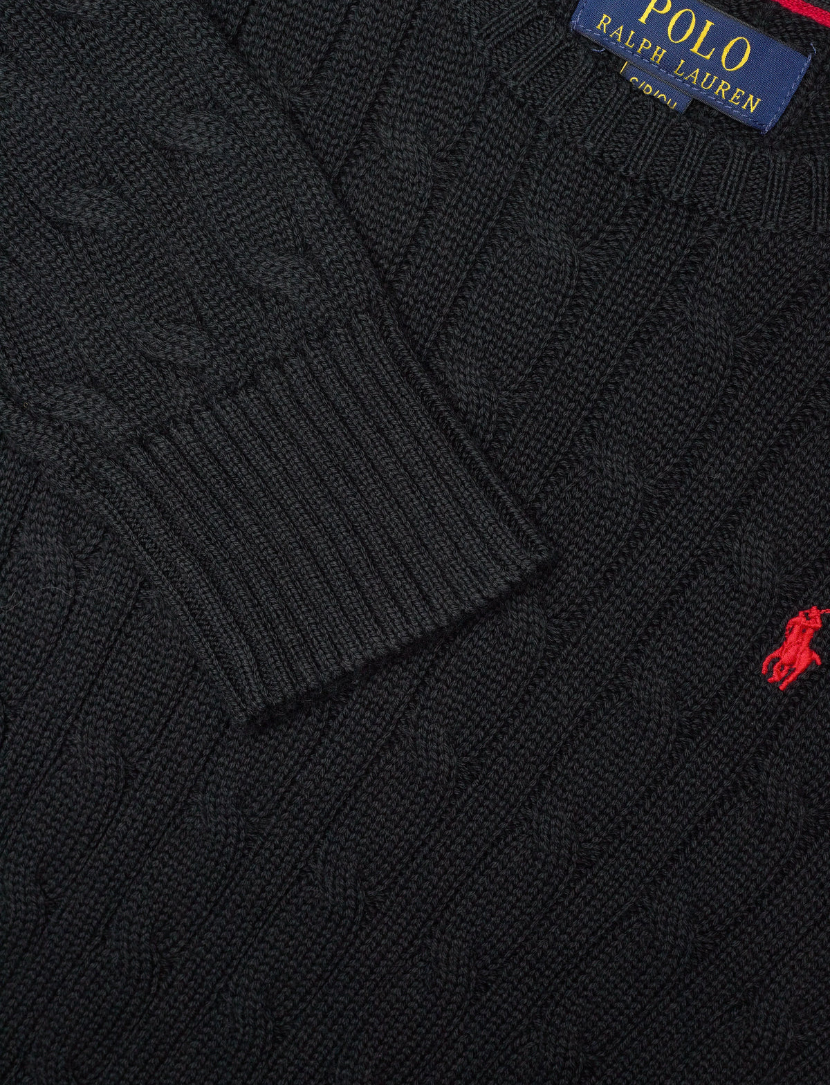 COTTON CABLE SWEATER NAVY