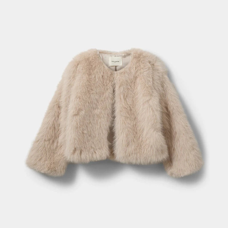 Beige faux fur jacket from Sofie Schnoor